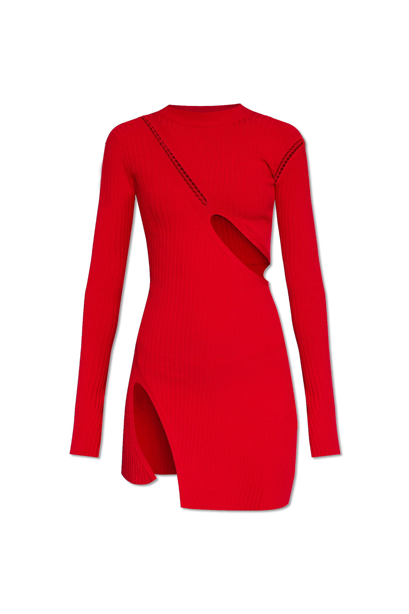 Red Asymmetrical dress with cutouts The Attico Vitkac Germany